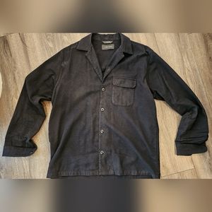 Wings + Horns Military Flannel Utility Shirt L Black